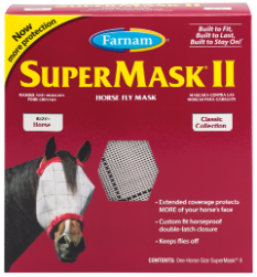 Farnam® SuperMask II SuperMask®, II, Farnam, Horse, equine, supplies, mask, fly, sizes, fit, every, protects, sensitive, eyes, annoying, flies, dust, debris, offers, comfortable, design, stays, in, place, unique, horse-proof, Double-Latch, Closure, obstruct, vision, twice, staying, power, masks, Aids, healing, eye, injury, Provides, maximum, comfort, no, rubbing, harsh, abrasion, Arabian, Yearling, Foal