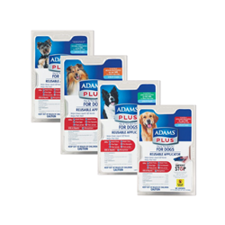 Adams™ Plus Flea & Tick Spot On® for Dogs (Topical) Adams, Plus, Flea, Tick, Spot, On, Dogs, Farnam, Pet, canine, supplies, topical, spot on, treatment, kills, prevents, treat, infestation, eggs, larvae, nymph, repels, mosquito, smart, shield, liquid, infest, stop, control