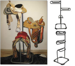 High Country™ 3 Tier Saddle Rack High Country™, 3, Tier, Saddle, Rack, 360, degree, swing, powder, coated, saddle, rack, equine, horse, holder, tiered, 