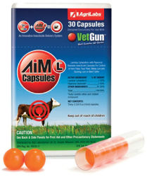 VetGun™ AiM-L™ Capsules AiM-L™, VetCaps, VetGun™, Agrilabs, SmartVet™, cattle, fly, control, insecticide, filled, gel, capsules, horn, flies, lice, gun, cattle, accurate, stress, free, one, person, raisers, producers, innovative, delivery, platform, delivery, system, topical, insecticide, lamda, cyhalothrin, piperonyl, butoxide, EPA-approved
