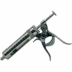 Ideal® MegaShot™ Pistol-Grip Syringe Ideal®, MegaShot™, Pistol, Grip, Syringe, Neogen, Livestock, Equine, Veterinary, Ranch, supplies, repeater, syringe, Repetitively, injects, doses, 1, 5, cc, quickly, easily, sacrificing, accuracy, rear, dosage, dial, locks, securely, precise, dose, frame, plunger, disassemble, easily, cleaning, sterilization, virtually, indestructible, Lexan, barrel, NeedleGard™, 50, total, capacity