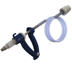 Prima Tech® Premium Line Injector Prima Tech® Premium Line Injector, Neogen, Veterinary Supplies, Injectors, draw off syringe, metal luer, animal injector, injectable dewormer, polypropylene, polycarbonate, cattle producer, livestock producers,  Uni-Lock Draw-Off