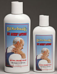 OLD Macdonald's® My Achin' Lotion OLD Macdonald's My Achin' Lotion, J.M. Saddler, 7 natural organic essential oils and chili pepper lotion, inflammation lotion, lotion for pain, tight muscle relief, sore muscle lotion, sore joints, strains, backaches, prains. lotion for long-lasting pain relief