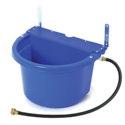 Little Giant® DuraMate Automatic Waterer Little Giant®, DuraMate, Automatic, Waterer, barn, dependable, float, controlled, model, hooks, up, standard, 3/4, inch, garden, hose, fresh, water, 24-7, above, freezing, temperatures,  4, gallon, capacity, thirsty, horses, metal, brackets, over, fence, on, wall, installation, hardware, Molded, impact, resistant, polyethylene, resin, Operates, pressure, 20, 50, psi, 30, inch, hose, female, attachment, measures, 14.25, long, 17.5, wide, 10.75, high, colors