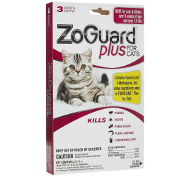 ZoGuard® Plus for Cats (Topical) ZoGuard®, Plus, Cats, Promika, Durvet, Pet,Cat Supplies, Topical, flea, treatment, FRONTLINE®