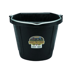 Little Giant® Flat Back Rubber Bucket Little Giant Flat Back Plastic Bucket, 20 Qt bucket, 18 Quart Bucket, Miller Manufacturing, Miller Mfg, Little Giant, Little Giant Plastic Bucket, Feeding Bucket, Livestock Feeder, Stackable Feeder, Livestock Supplies, Stock Feeder, Stock Supplies, Stock Watering, P8FB, Hanging Bucket, Flat Back Bucket