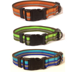 Valhoma® Reflective Quik-Fit Adjustable Collars (Nylon) Valhoma®, Reflective, Quik, Fit, Adjustable, Collars,  Pet, Supplies, Collars, dog, safety, Reflective Collars, woven, Nylon, lined, neoprene, support, active, 3/4", 1", widths