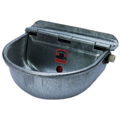Little Giant®  Stock Waterer Little Giant®, Stock, Waterer, Miller Mfg, Miller Manufacturing, dependable, all-purpose, automatic, easy, connect, pipe, flex, hose, garden, water, supply, horses, cattle, hogs, goats, outside, animals, 20, 50, pounds, psi, pressure, Constructed, heavy,-gauge, prime, quality, drawn, galvanized, steel, easily, installed, any, height, lag, bolts, through, bolts, mounting, plates, included, hardware, fence, two, 3/8, inch, diameter, bolts, 3/8, lag, screws, wall, lag, screws, 1/2, inch, pipe, connection, 10, long, 10.75, wide, 5.5, inch, high