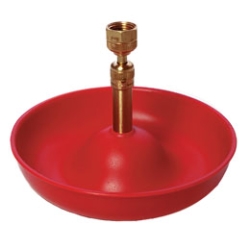 Little Giant® Poultry Fount Little Giant™ Poultry Fount This dependable waterer provides a limitless supply of clean water. Everything you need is included to hook up to any standard half- inch NPT pipe. Heavy-duty plastic bowl with non-rusting brass fountain stem. Valve safely operates between 20 and 50 psi. (NOTE: This fount will attach to a garden hose with an adapter going from 1/2 inch male iron pipe to 3/4 inch female hose; adapter not included with product.)