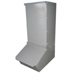 Little Giant® Hog Feeder Little Giant®, Hog, Feeder, Single, Door, Double, heavy, duty, toughest, use, gauge, steel, extra, thick, trough, feed,doors, deep, saver, lip, conserve, specially, designed, keep, out, moisture, pests, easily, wired, open,  starting, pigs, top, flips, open, back, easy, loading, rear, outside, pen, Slots, back, side, mounting, wall,  rail, Ships, assembled, 19, inch, long, 12.75, wide, 29.5, high, 50, 100, lb, capacity