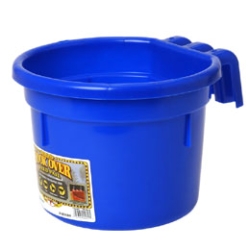 Little Giant® DuraFlex Hook Over Pail Little Giant®, DuraFlex, Hook, Over, Pail, Molded-in, bracket, fits, 2-by-wide, board, sturdy, feed, pail, Two, eyelets, permanent, mounting, goats, sheep, alpacas, llamas, small, horses, Impact-resistant, plastic, 11.375, inch, diameter, 8.5, high, 12.5, width, holds, 8, quarts, 2, gallons, several, colors