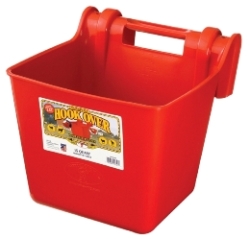 Little Giant® DuraFlex Hook Over Feeder Little Giant®, DuraFlex, Hook, Over, Feeder, Portable, field, pasture, trailer, stall, kennel, horses, goats, sheep, dogs, Durable, impact-resistant, molded-in, bracket, 2-by-wide, board, sturdy, feed, bucket, permanent, installations, two, screws, holes, provided, Stackable, carrying, storage, convenient, Measures, 12, inch, long, 13.25, wide, 13.25, high, holds, 15, quarts, 3.75, gallons, several, colors