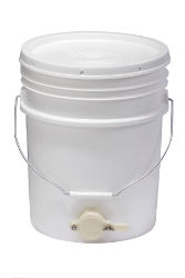 Little Giant® 5 Gallon Plastic Bucket Little Giant® 5 Gallon Plastic Bucket, Miller, BKT5, beekeeping, beekeeping hobbyist, backyard beekeeping, Langstroth hive design, backyard apiary, bucket with honey gate, bucket for extractor, honey collector, HDPE plastic, 20 quart capacity bucket, Honey Production, beekeeping supplies