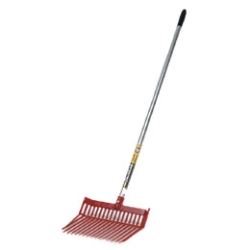 Little Giant® DuraFork Aluminum Handle Little Giant®, DuraFork, Aluminum, Handle, lightweight, 52, inch, anodized, aluminum, handle, bedding, fork, extra, easy, handle, extra, strong, 100, percent, %, polycarbonate, super, strength, flexibility, long, lasting, use, farm, ranch, home, tines, angled, easy, manure, pickup, less, pilling, Nylon, locknut, secures, handle, red, fork, head, 13.125, inch, long, 15.125, wide