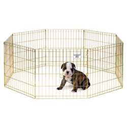 Pet Lodge® Exercise Pen Pet Lodge™, Exercise, Pen, Secure, convenient, pets, dogs, rabbits, Portable, pen, easily, folds, flat, storage, transport, pen, Wire, Dog, Crate, play, space, safe, area, attach, together, double, triple, exercise, area, heavy, duty, black, metal, e-coated, corrosion, resistance, eight, ground, stakes, four, bolt, snaps, plastic, carrying, handle, Ships, assembled, folded, flat