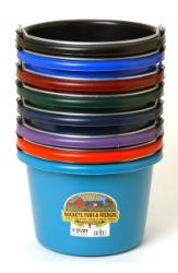 Little Giant® DuraFlex 8 Quart Plastic Bucket Little Giant®, DuraFlex, 8, Quart, qt, Plastic, Bucket, Miller, MFG, Livestock, equine, ranch, farm, home, garden, round, Practical, affordable, worksites, polyethylene, resin, impact, resistant, protects, warpage, prevent, stress, cracks, heavy, duty, wire, bail, 11.5, inch, diameter, 8.5, high, holds, 8, quarts, 2, gallons, Available, many, colors