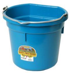 Little Giant® DuraFlex Flat Back Bucket 20 Quart Little Giant®, DuraFlex, Flat, Back, Bucket, 20, Quart, qt, Miller, MFG, Livestock, Horse, feed, farm, ranch, polyethylene, resin, impact, resistant, hanging, 5, gallon
