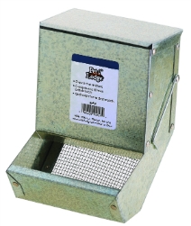 Rabbit Feeder with Sifter Bottom Rabbit Feeder with Sifter Bottom, Miller, 084369010139, rabbit hutch feeder, metal rabbit feeder, small animal feeder