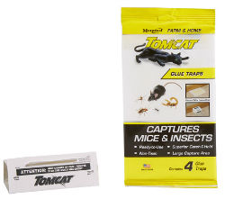 TOMCAT® Glue Traps TOMCAT®, Glue, Traps, Motomco, Home, Garden, supplies, pest, control, insecticide, rodent, simple, easy, capture, dispose, mice, insect, pests,  4, pack, Cards, coated, powerful, adhesive, covered, special, release, paper, Unique, formulated, tenacious, gripping, power, holds, pests, ensure, Non-toxic, pesticide, free, cockroaches, scorpions, spiders, pests, along, walls, areas, travel, flat, fold, tunnel, 7.75, Long, 5.25”, Wide