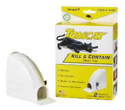 TOMCAT® Kill & Contain TOMCAT®, Kill, Contain, Motomco, home, garden, supplies, rodent, control, rodenticide, mouse, killer, bait, stations, Safe, Simple, Secure, mice, children, pets, fully, enclosed, slim, profile, tight, spaces, cabinets, appliances, door, entice, disposable, contains, 2