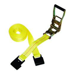 Ancra® Ratchet Tie Down with Flat Hooks Ancra®, Ratchet, Tie, Down, Flat, Hooks, S, Line, Ranch, Supplies, Auto, Heavy, duty, ratchet, straps, 2", wide, chromate, coated, steel, buckle, 7.5?, long, handle, Knurled, aluminum, grip. Powder, coated, steel, aluminum, edge, guard, webbing, slot, Latex, coated, 2?, heavy, duty, polyester, webbing, working, load, printed, both, ends, Extended, length, fixed, end, Tri-layer, stitching, added, durability, 27, straps, hold, 3,333, lbs