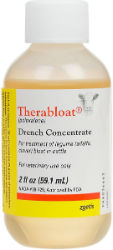 THERABLOAT® (poloxalene) Drench Concentrate THERABLOAT® (poloxalene) Drench Concentrate, Zoetis, Pfizer, drench concentrate, relieves legume (alfalfa, clover) bloat, surfactant poloxalene, anti-foaming agent, collapsing gas bubbles, cattle bloat,