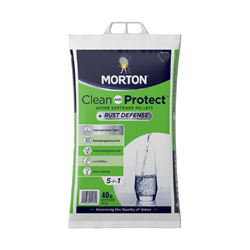 MORTON®  Clean and Protect™ Plus Rust Defense™ Morton, Clean, Protect, Plus, Rust, Defense, water, softener, pellets, salt, bathroom, kitchen, drinking, laundry, long, lasting, easy, 40