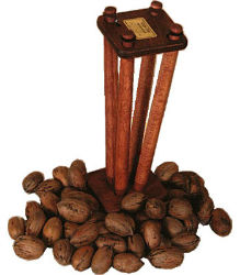 Turbine® Nuti Budi Nutcracker Nuti Budi® Nutcracker, Turbine Industries, Texas Nut Cracker, Handcrafted in the U.S.A., easy twist wooden nut cracker, simple and efficient nutcracker, nut sheller, twist nut sheller, pecan sheller, birch wood nutcracker