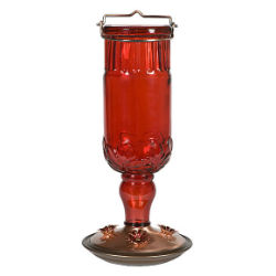 Perky-Pet® Antique Bottle Hummingbird Feeder Perky-Pet® Antique Bottle Hummingbird Feeder, Woodson, elegant bird feeder,  decorative hummingbird feeder, antique bottle bird feeder, hardened glass bird feeder, hummingbird nectar,  bird feeder