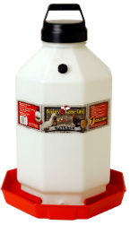 Little Giant® 3 Gallon Plastic Poultry Waterer Little Giant®, Large, Capacity, Fountain, Waterer, Miller, MFG, Poultry, chicken, large, chicken, watering, hanging, large, capacity, Automatic, Poultry, Waterer, vacuum, sealing, O-ring, cap, creates, automatic, water, flow, dent, proof, heavy, duty, translucent, plastic, water, level, easy-to-fill, jar, snaps, compactly, base, rugged, handle, transport, yard, durable, unit, stand, up, use,  3, Gal, 16", diameter, octagon, 14.75", high, 5, 19", 7, 24"
