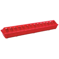 Little Giant® Plastic Flip Top Poultry Ground Feeder Little Giant®  Plastic, Flip, Top, Poultry, Ground, Hole, Feeder, flip, top, easy, fill, clean, Snap-in, hinge, ensures, long, life, high-density, polypropylene, Red, color, attracts, chicks, 20", long, 4.5", wide, 3", high, 28, feeding, holes, 14, per, side