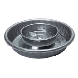 Little Giant® Screw on Round Metal Waterer Base Screw, on, Round, Metal, Waterer, Base, baby, chick, screws, Little Giant®, 1-Quart, Plastic, screw-On, Feeder, Waterer, Jar, standard, Mason, gravity-feed, heavy-gauge, galvanized, steel, years, service, Rounded, embossed, edges, reduce, chafing, neck, head, 5.5, inch, diameter, 1.25, high