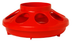 Little Giant® 1-Quart Screw-On Feeder Base Little Giant® ,1-Quart, Screw-On, Feeder, Base, Miller, MFG, Poultry, Chicken, mason, jar, Waterer, gravity, baby, chicks, small, birds, eight, openings, ribs, minimize, feed, overflow, spillage, 6.375, inch, diameter, 2.5, high Made, heavy-duty, polypropylene, Available, several, colors, mix, match