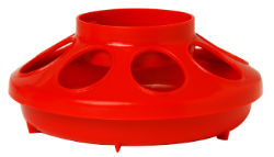 Miller Mfg® 1-Quart Screw-On Feeder Base Little Giant® ,1-Quart, Screw-On, Feeder, Base, Miller, MFG, Poultry, Chicken, mason, jar, Waterer, gravity, baby, chicks, small, birds, eight, openings, ribs, minimize, feed, overflow, spillage, 6.375, inch, diameter, 2.5, high Made, heavy-duty, polypropylene, Available, several, colors, mix, match