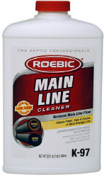 ROEBIC® K-97 Main Line Cleaner ROEBIC®, K-97, Main, Line, Cleaner, Labratories, Home, Garden, plumbing, supplies, water, cleaner, sewage, lines, debris, tend, accumulate, leading, septic, tanks, old, newer, homes, modern, saving, toilets, poor, job, pushing, waste, organic, build, up, quickly, result, clogging, problems, back, ups, accumulated, material, quickly, restores, proper, flow, problem, free