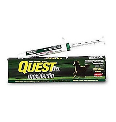 Quest Gel® Moxidectin Quest Gel®, Moxidectin, Provides, horse, owners, worldwide, safe, effective, control, against, broad, spectrum, internal, parasites, bots, Numerous, research, trials, demonstrated, safety, effectiveness, breeding, mares, stallions, foals, four, months, age, older, delays, reappearance, strongyle, eggs, 84, days, permits, parasite, bot, control, four, treatments, per, year, only, dewormer, kills, small, encysted, state, single, dose, formulated, easy-to-use, clear, gel, offers, less, mess, stress, horses, owners