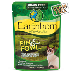 Earthborn Holistic® Fin & Fowl™ Earthborn Holistic®, Fin & Fowl™, Tuna, Dinner, Chicken, Gravy, source, high-quality, protein, adult, cats, cat, land, sea, irresistible, flavor, duo, delectable, grain-free, gluten-free, dinner