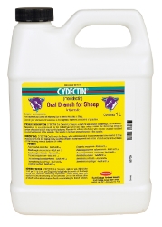 Cydectin® Oral Sheep Drench Cydectin®, Oral, Sheep, Drench, healthy, sheep, control, 13, types, adult, larval, larva,  stages, internal,  parasites, intestinal, ewes, providing, milk, human, consumption, Reproductive, safety, studies, rams, conducted, Administer, orally, 1, ml, per, 11, lbs, lb, pound, pounds, body, weight