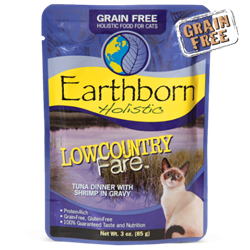 Earthborn Holistic® Lowcountry Fare™ Earthborn Holistic®, Lowcountry Fare™, Tuna, Dinner, Shrimp, Gravy, source, high-quality, protein, adult, cat, cats, Savor, taste, southern, cuisine, grain-free, gluten-free, recipe, flaky, tuna, whole, shrimp, thick