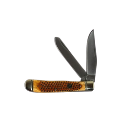 American Buffalo® Pit Viper Trapper American, Buffalo, Pit, Viper, Trapper, Carbon, Steel, hard, working, knives, knife, pit, bone, handle, 1065, blade, 4,1875, 3.25, orange, brown, nickel, silver, bolster, brass, liner, steel, abkt, closed, folding, pocket, farm, supply, supplies, barn, shop, sporting, good, tool, effective, sharp, hardware, live, stock, gift, for, him, dad, men, RP0002CPV, Tough, everyday