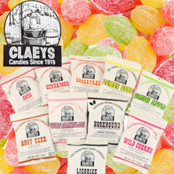 Claeys® Old Fashioned Hard Candies Claeys®, Old, Fashioned, Hard, Candies, Since, 1919, Quality, Popular, Flavors, Retail, Packed, Preserve, Freshness, Bag, Holds, 6, oz, Ounces, Candy, Counter, Display, Cases, 12, Refill, Cases, 24, individual, flavors