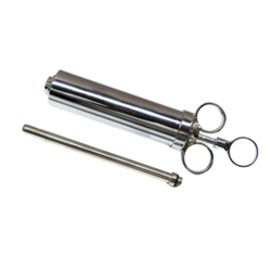 Ideal®  6 oz. Metal Dose Syringe - 9" Dose Pipe Ideal Dose Syringe, Metal Dose Syringe, Ideal Instruments, 9" Dose Pipe, 6 oz Dose syringe, Dose Pipe, rectal administration, oral administration