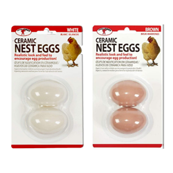 Miller Mfg® Ceramic Nest Eggs Miller Mfg, Miller Manufacturing, Little Giant Ceramic Nest Eggs, Little Giant, Ceramic Nest Eggs, Dummy Eggs, Nest Eggs, Nesting Supplies, Poultry Supplies,  chicken supplies, CEGGBRN, CEGGWHT