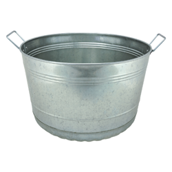 Miller Mfg® Galvanized Bushel Tub - 8 Gal. Miller Manufacturing, Miller Mfg Galvanized Dairy Pail, Dairy Pail, Dairy Supplies, Galvanized Bucket, Farm Pail, Little Giant Galvanized Pail, Galvanized Tub, Round Tub, Galvanized Round Tub, Livestock Supplies, Farm Supplies, Farm Tub, Ranch Tub, Bushel Tub, Stock tub