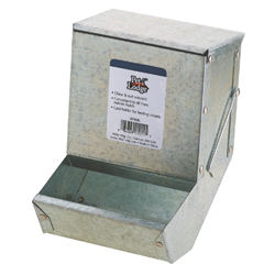 Pet Lodge®  Small Animal Feeder with Lid - 5" Pet Lodge Small Animal Feeder with Lid, 5" Animal Feeder, Rabbit Feeder, Galvanized Feeder, Miller, Miller Mfg, Miller Manufacturing, Rabbit Supplies, Hutch Supplies,  Chew proof feeder