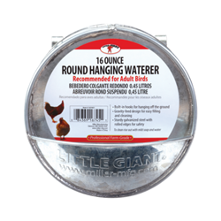 Little Giant® Round Hanging Poultry Waterer Little Giant Heated Poultry Waterer, Chicken Coop, Chicken Supplies, Chicken Water, Little Giant, Miller Mfg, Miller Manufacturing, Hanging Waterer, Poultry Supplies, Chicken Waterer, Round Water, Galvanized