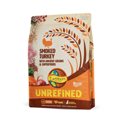 Earthborn Holistic® Unrefined™ Smoked Turkey Earthborn Holistic Unrefined Smoked Turkey,  Earthborn Holistic, Unrefined, Turkey, dog kibbles, hormone free, antibiotic free, dog food, dry dog food, fiber, protein, omega fatty acids, digestive support, Taurine, ancient grains, superfoods, High quality protein, no fillers, no preservatives, Made in the USA, Vitamin E, Vitamin C, Vitamin B, High quality dog food, canine food, heart health, Cage Free