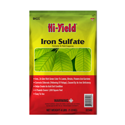 Hi-Yield® Iron Sulfate - 4 lb. Hi-Yield, Hi Yield, Iron Sulfate, 4 lb, Fertilizer, ferti•lome, Fertilome, chlorosis, yellowing, prevention, Acid, Soil, VPG, Lawn, Garden, 32340