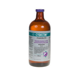 Cydectin® Injectable Dewormer - 500ml Cydectin, Injectable, Dewormer, 500, ml, cattle, bovine, internal, external, parasite, purple, dye, weather, proof, zero, no, milk, withhold, slaughter, withdrawal, lactating, dairy, cow