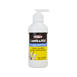 Durvet® Lamb & Kid Omega 3-6-9 Plus Durvet, Lamb, Kid, Omega, 3-6-9, Plus, 3, 6, 9, 369, high, energy, sheep, goat, nutrient, vitamin, supplement, liquid, essential, fatty, acids, lecithin, milk, replacer, dress, top, dry, feed, as, is, livestock, stock, supplies